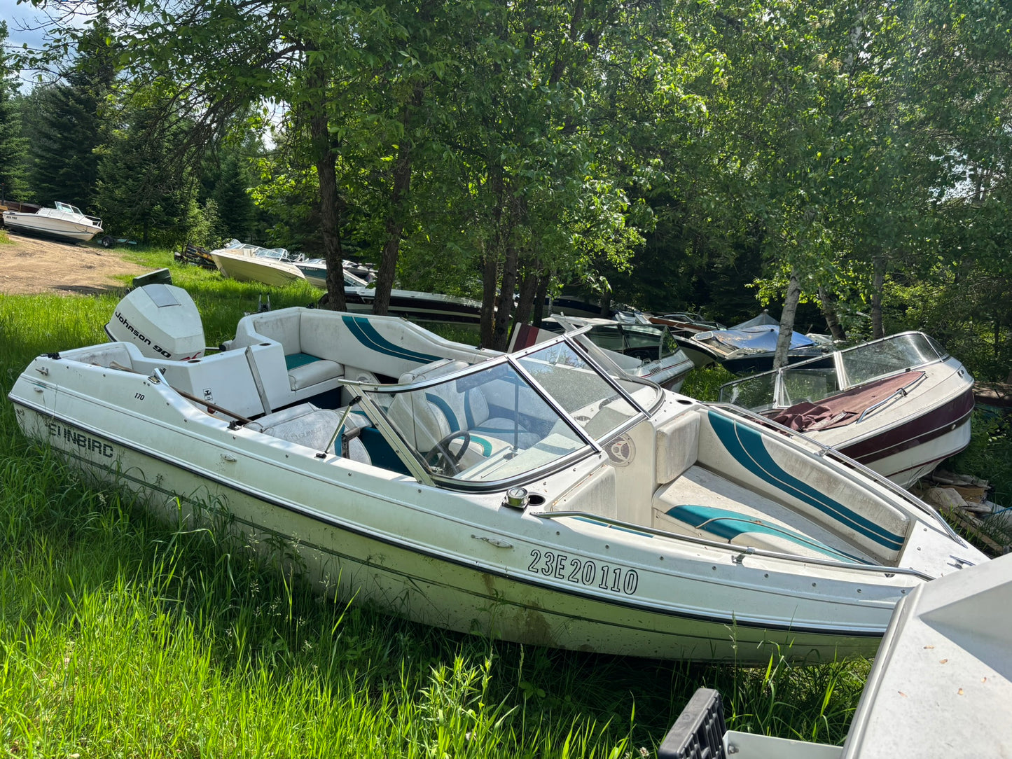 1994 Sunbird Corsair 170 3-Panel Curved Windshield
