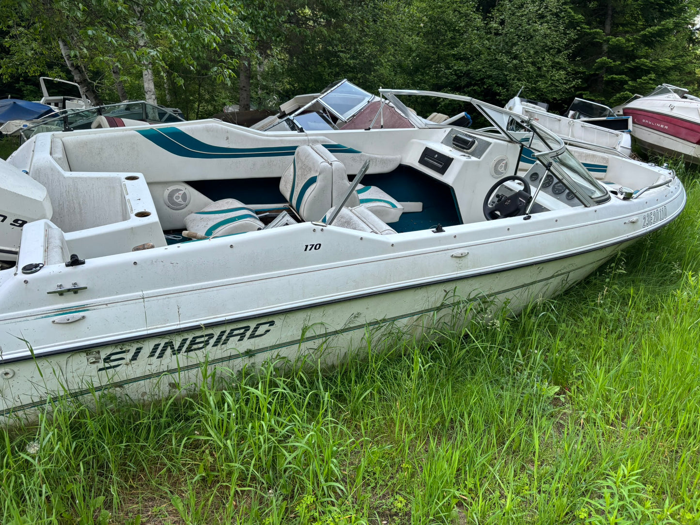 1994 Sunbird Corsair 170 3-Panel Curved Windshield