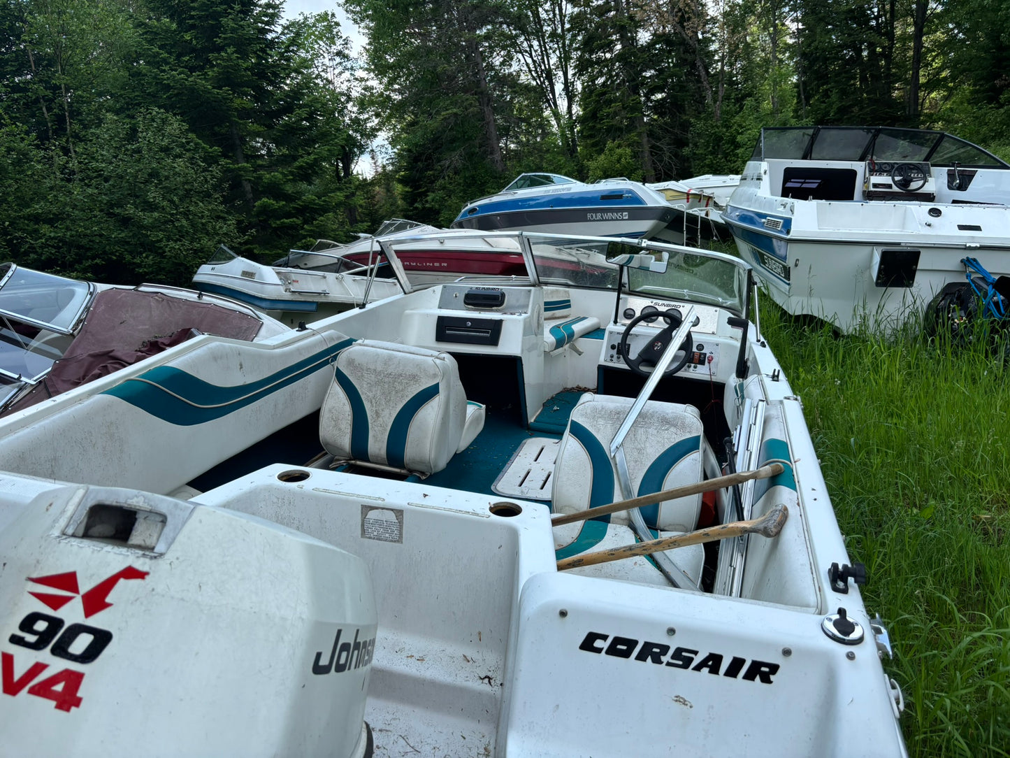 1994 Sunbird Corsair 170 3-Panel Curved Windshield
